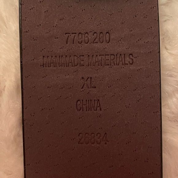 Brown Faux Leather Belt With Studs, Rhinestones, & Fleur-de-lis Studs 37”-41” XL - Picture 7 of 8